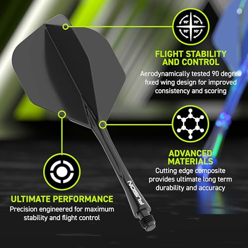 Winmau Darts Fusion Integrated Flight & Shaft System - No.2 Shape & Design - Grey Colour, Short Length - Image 4