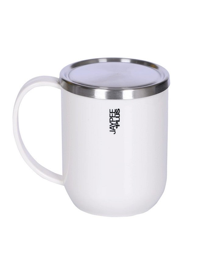 JAYPEE PLUS كوب جايبي بلس كابشوب مع غطاء داخلي من الفولاذ المقاوم للصدأ وغطاء معزول لكوب الشاي | خالي من BPA | درجة غذائية | مناسب كهدية، 400 مل، عاجي - Image 1