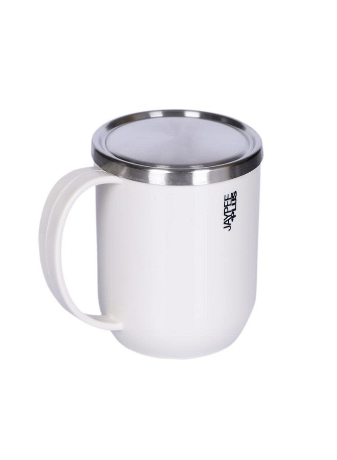 JAYPEE PLUS كوب جايبي بلس كابشوب مع غطاء داخلي من الفولاذ المقاوم للصدأ وغطاء معزول لكوب الشاي | خالي من BPA | درجة غذائية | مناسب كهدية، 400 مل، عاجي - Image 2