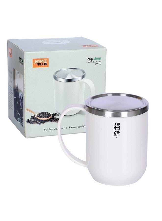 JAYPEE PLUS كوب جايبي بلس كابشوب مع غطاء داخلي من الفولاذ المقاوم للصدأ وغطاء معزول لكوب الشاي | خالي من BPA | درجة غذائية | مناسب كهدية، 400 مل، عاجي - Image 5
