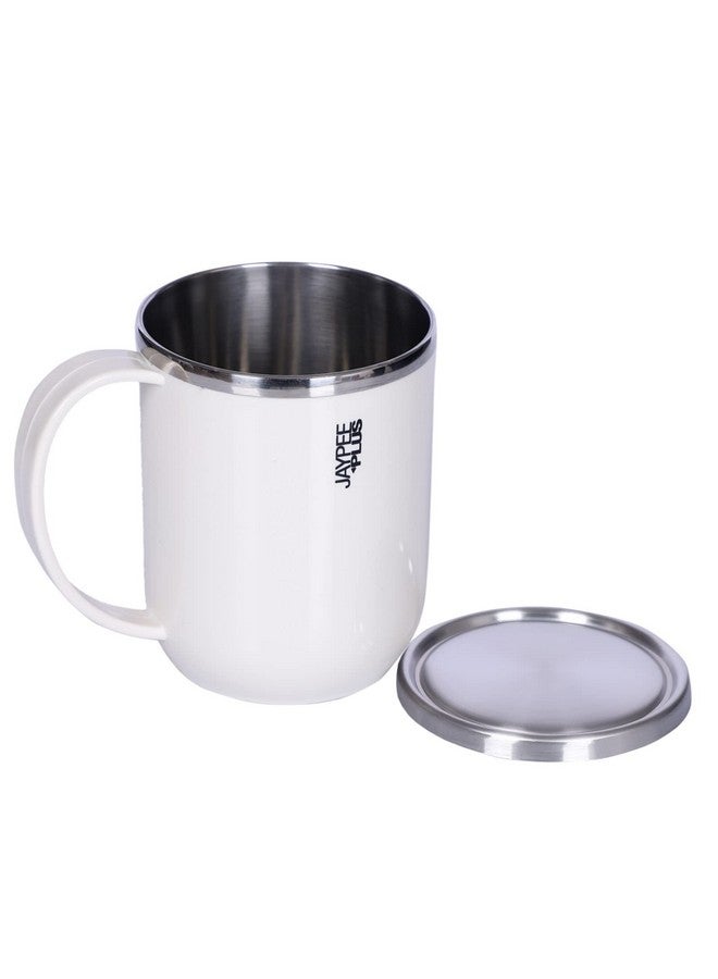 JAYPEE PLUS كوب جايبي بلس كابشوب مع غطاء داخلي من الفولاذ المقاوم للصدأ وغطاء معزول لكوب الشاي | خالي من BPA | درجة غذائية | مناسب كهدية، 400 مل، عاجي - Image 4