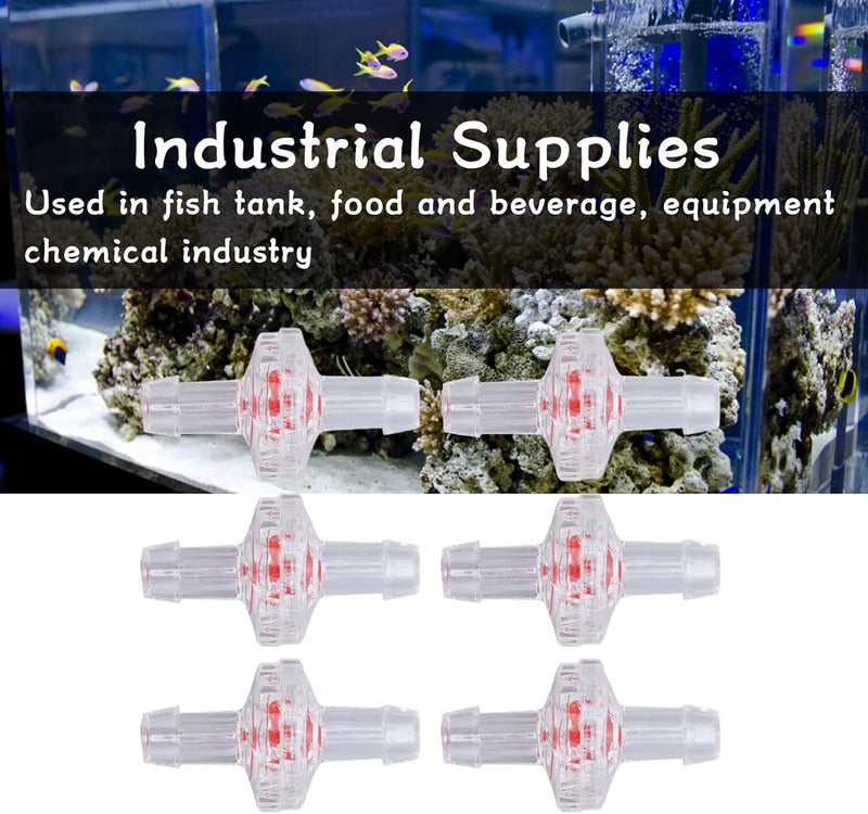 klarako 10 PCS Check Valve, Non Return Wear Resistant One Way Check Valve Plastic Inline Aquarium Air Pump Check Valve with Micro Diaphragm for Fuel, Gas, Liquid, Air, Chemical Industry(7mm Transparent) - Image 3