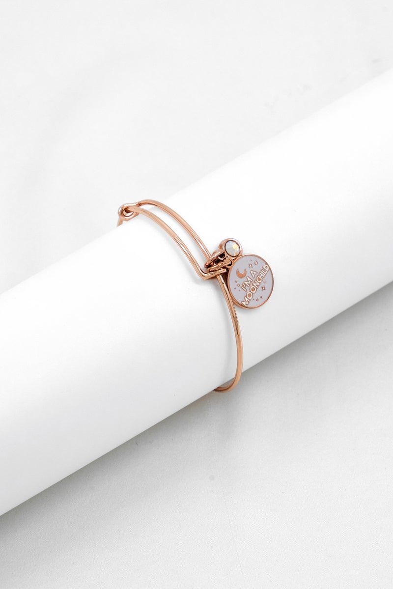 ALEX AND ANI Women Color Infusion Im a Moonchild Duo Bracelet, Rose Gold  - Image 1