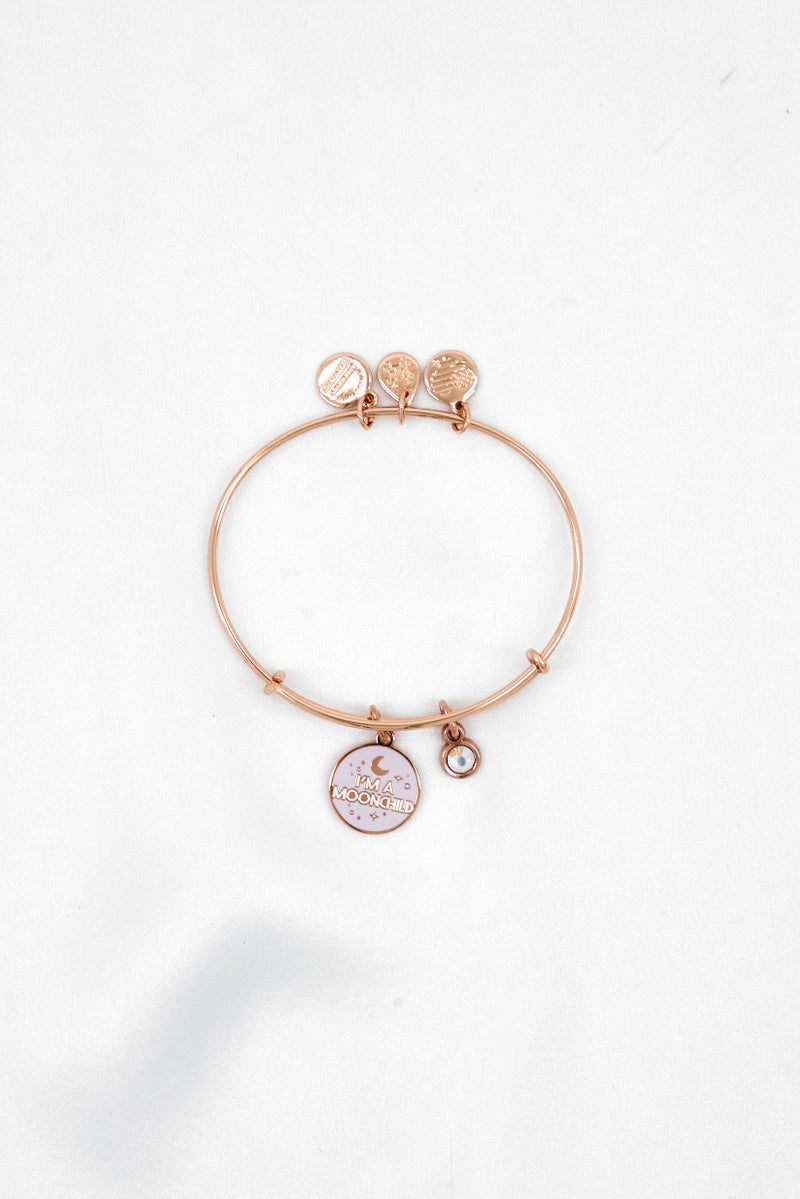 ALEX AND ANI Women Color Infusion Im a Moonchild Duo Bracelet, Rose Gold  - Image 2