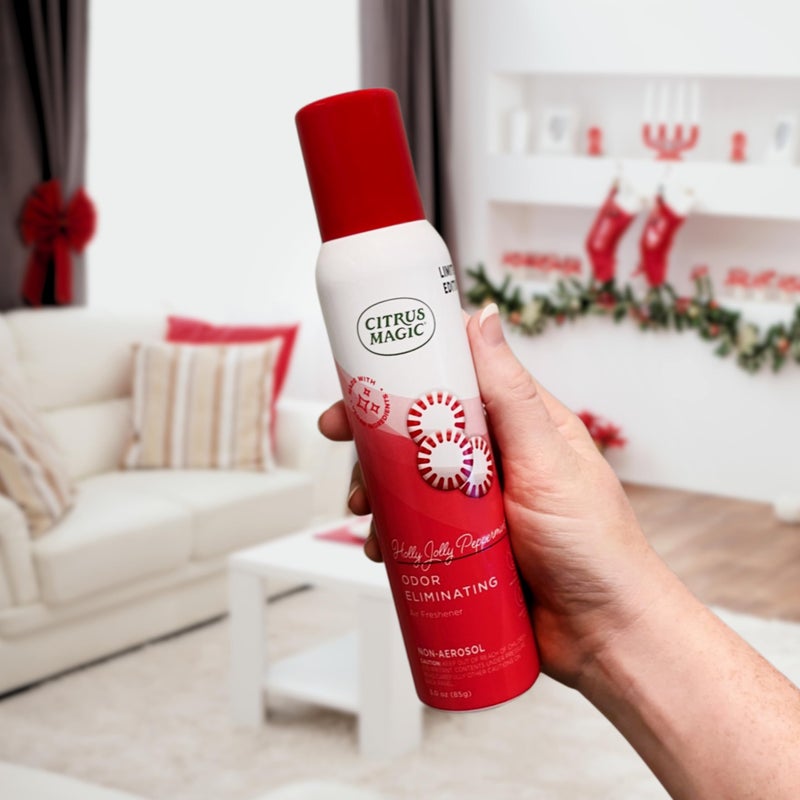 Citrus Magic Holiday Odor Eliminating Air Freshener Spray, Holly Jolly Peppermint, 3-Ounce, Pack of 3 - Image 4