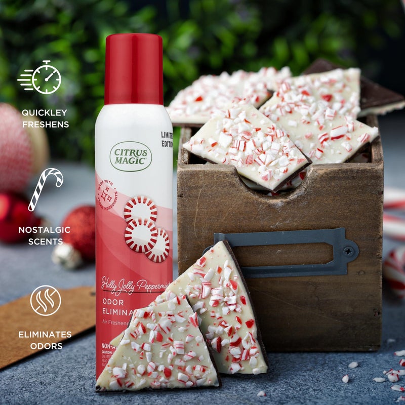 Citrus Magic Holiday Odor Eliminating Air Freshener Spray, Holly Jolly Peppermint, 3-Ounce, Pack of 3 - Image 5