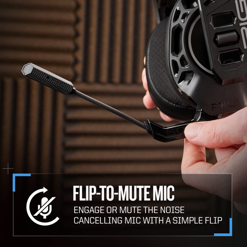 RIG 500 PRO HS Officially Licensed PlayStation Competition-Grade Headset with RIG Audio Dial for PS4, PS5, PC - 50mm Speaker Drivers - Flip to Mute Noise Canceling Mic - Image 5