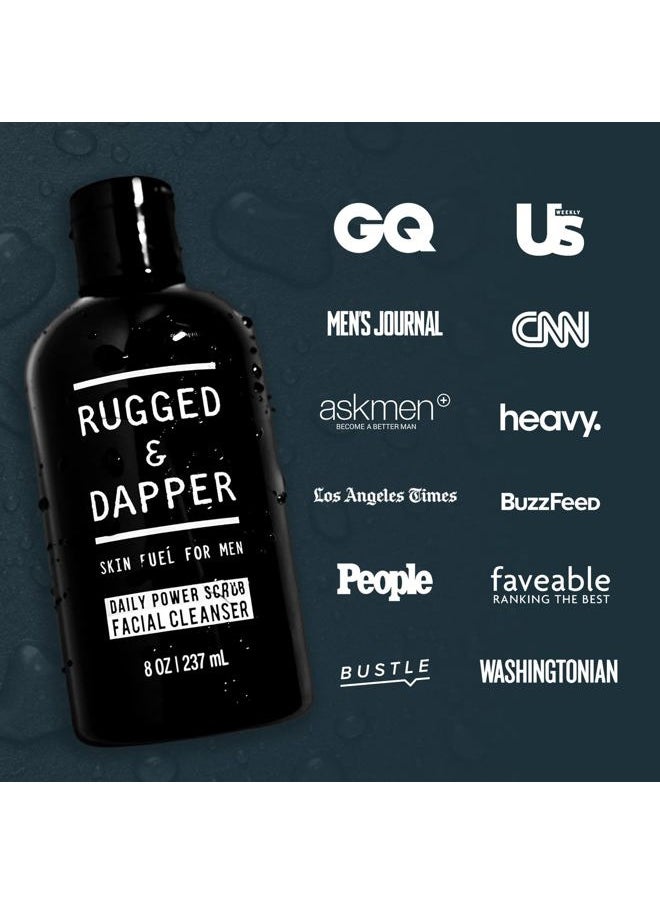 RUGGED & DAPPER - Daily Power Scrub | 8 oz | Premium Exfoliating Mens Face Wash | Deep Cleans + Prevents Breakouts | Face Wash Men's | Natural Ingredients | Made in USA - Image 1