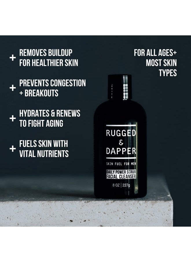 RUGGED & DAPPER - Daily Power Scrub | 8 oz | Premium Exfoliating Mens Face Wash | Deep Cleans + Prevents Breakouts | Face Wash Men's | Natural Ingredients | Made in USA - Image 1
