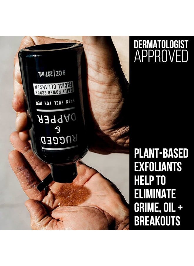 RUGGED & DAPPER - Daily Power Scrub | 8 oz | Premium Exfoliating Mens Face Wash | Deep Cleans + Prevents Breakouts | Face Wash Men's | Natural Ingredients | Made in USA - Image 1