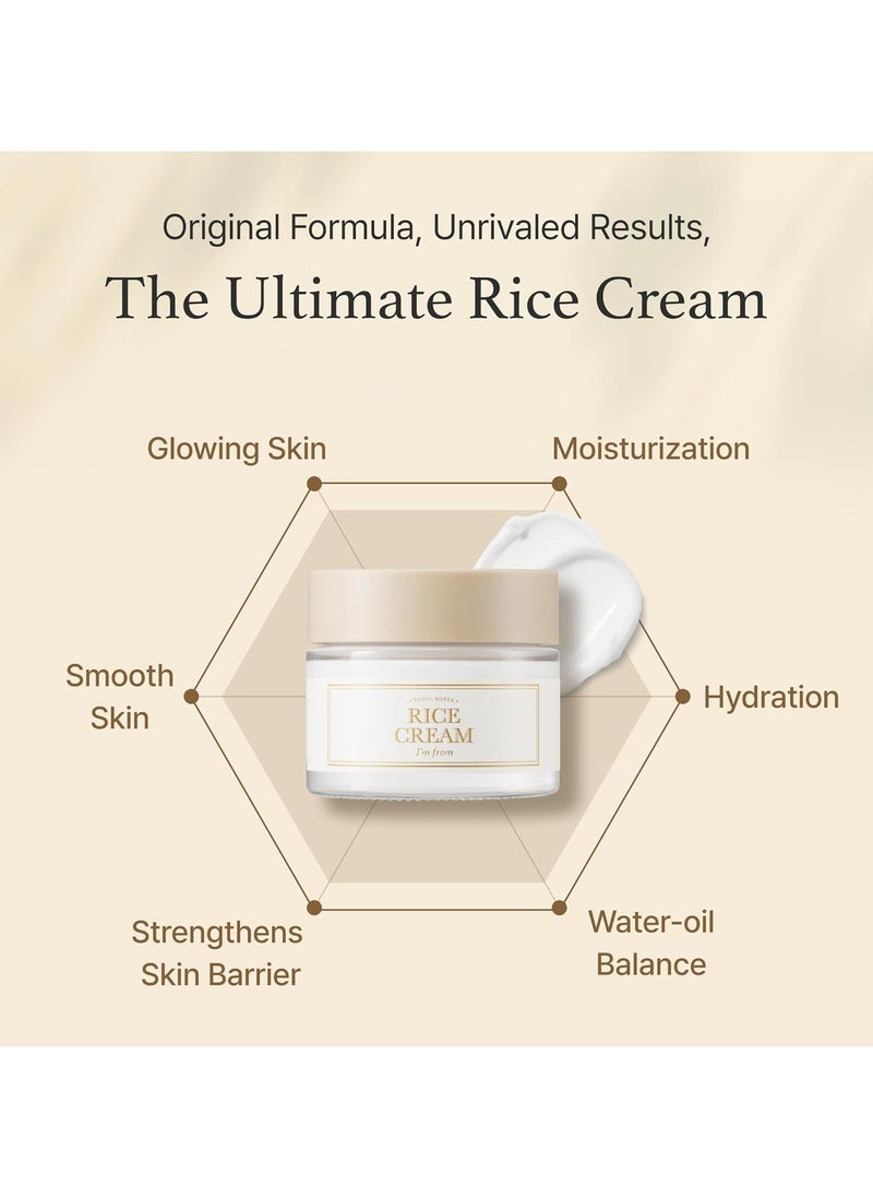 I'M FROM Rice Cream 1.76 Ounce, Rice Bran Essence with Ceramide, Glowing Look, Improves Moisture Skin Barrier, Deep Nourishment, Smooths and Evens Skin Tone, K-Beauty  - Image 5