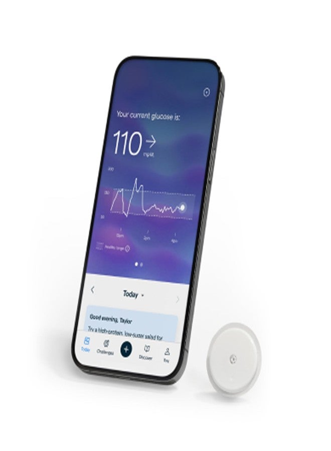 Lingo Continuous Glucose Monitor (CGM). Made by Abbott. Optimize Your Nutrition with Real-time Glucose Data & Insights. 1 Lingo biosensor lasts up to 14 Days*. Works with iOS and Android. US Only. - Image 1