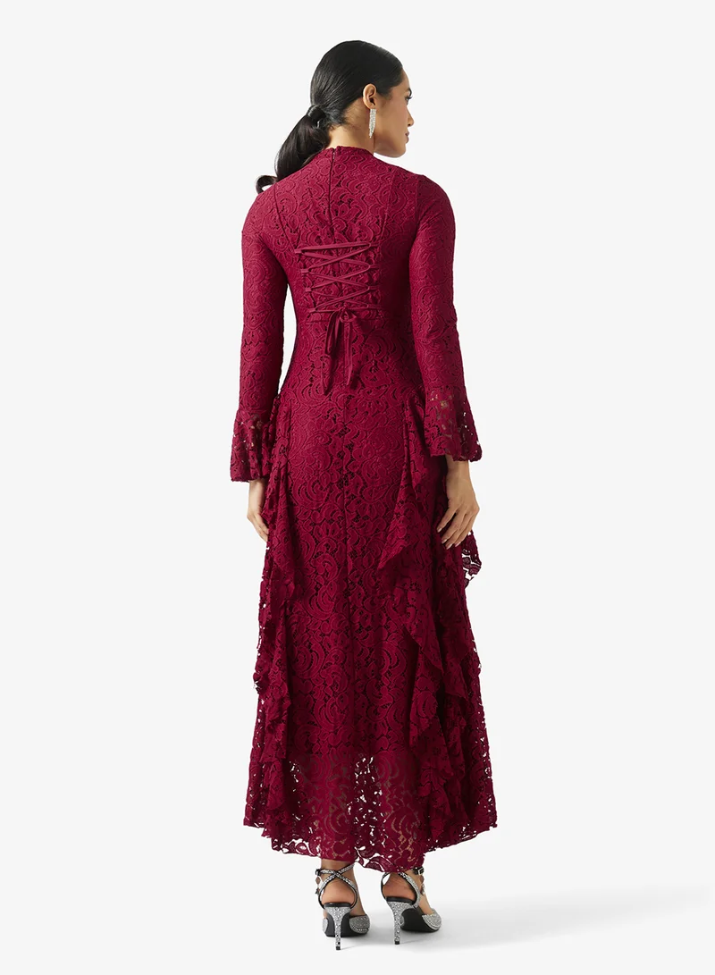 Khizana  Dress With Lace Side Ruffles for Women | Best Price UAE