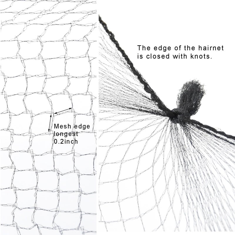 YANTAISIYU 100 Pcs Hair Net 20 Inch Invisible Elastic Mesh Wig nets for Hair Bun Food Service (Bulk Packing,Black) - Image 4