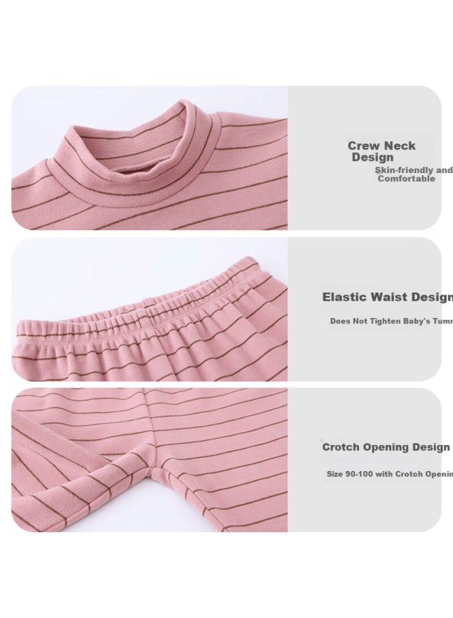 Les enphants Liyingfang Children's Pajamas Thermal Underwear Set Boys Turtleneck Red 150 CM - Image 5