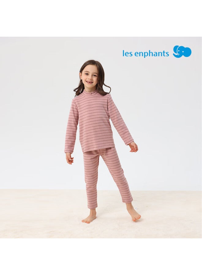 Les enphants Liyingfang Children's Pajamas Thermal Underwear Set Boys Turtleneck Red 150 CM - Image 1
