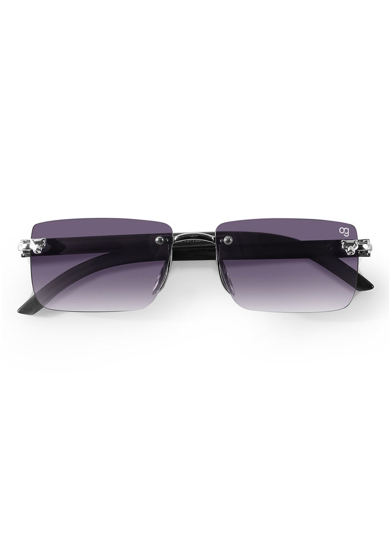 Woggles Xylo Silver Rimless Rectangle Sunglasses |Men & Women|100% UV Protection - Image 4
