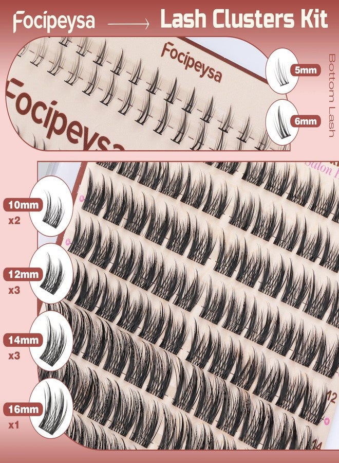 Focipeysa Wispy Lash Clusters Kit Spikes Eyelash Clusters Kit Manga Eyelash Extensions Kit with Bottom Lashes Individual Lashes Extensions Kit with Lash Bond and Seal Lash Tweezers - Image 4