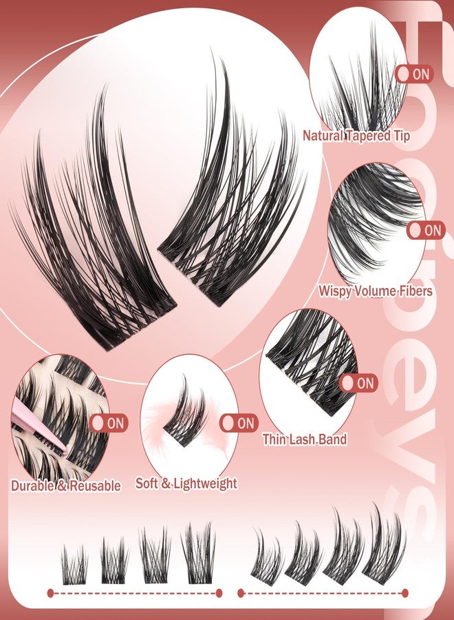 Focipeysa Wispy Lash Clusters Kit Spikes Eyelash Clusters Kit Manga Eyelash Extensions Kit with Bottom Lashes Individual Lashes Extensions Kit with Lash Bond and Seal Lash Tweezers - Image 5
