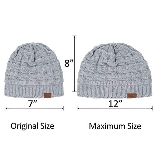 ViGrace Kids Winter Knit Hat Warm Fleece Lined Hats Children Cable Baby Beanie Skull Cap for Girls Boys - Image 3