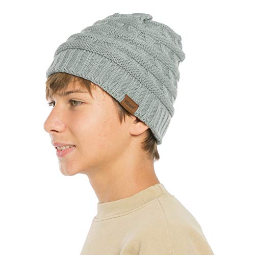 ViGrace Kids Winter Knit Hat Warm Fleece Lined Hats Children Cable Baby Beanie Skull Cap for Girls Boys - Image 5