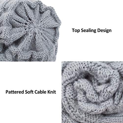 ViGrace Kids Winter Knit Hat Warm Fleece Lined Hats Children Cable Baby Beanie Skull Cap for Girls Boys - Image 4