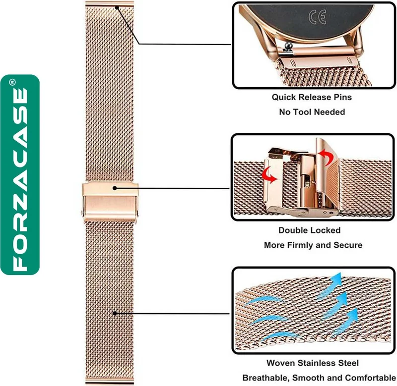 Forzacase Samsung Galaxy Watch Active 2 40MM Compatible Metal Magnet Band Strap - FC095