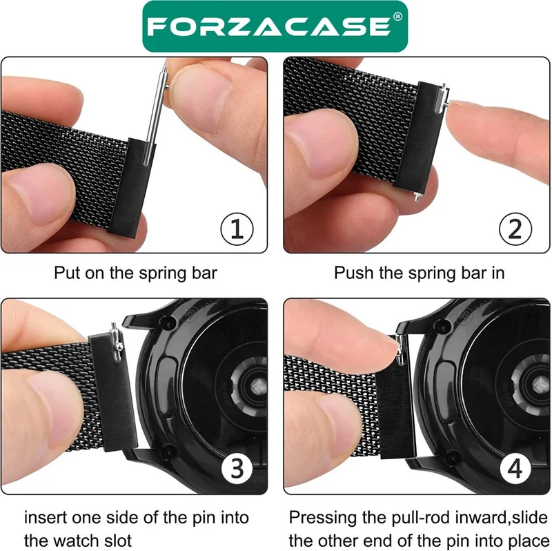 Forzacase Samsung Galaxy Watch Active 2 40MM Compatible Metal Magnet Band Strap - FC095