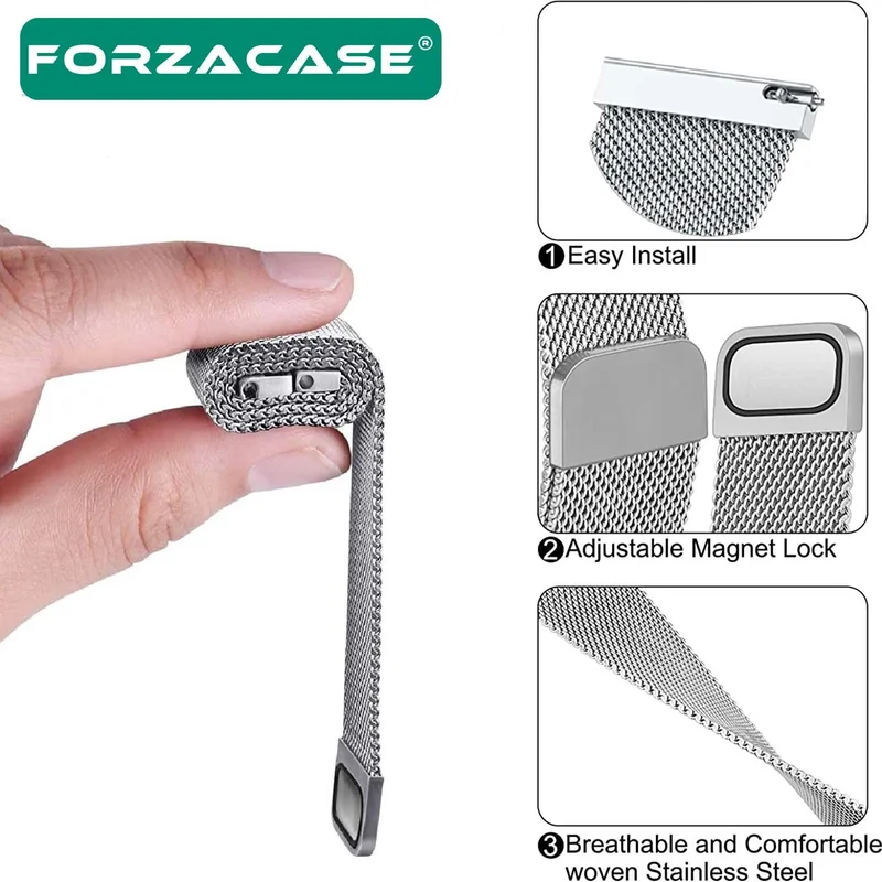 Forzacase Samsung Galaxy Watch Active 2 40MM Compatible Metal Magnet Band Strap - FC095