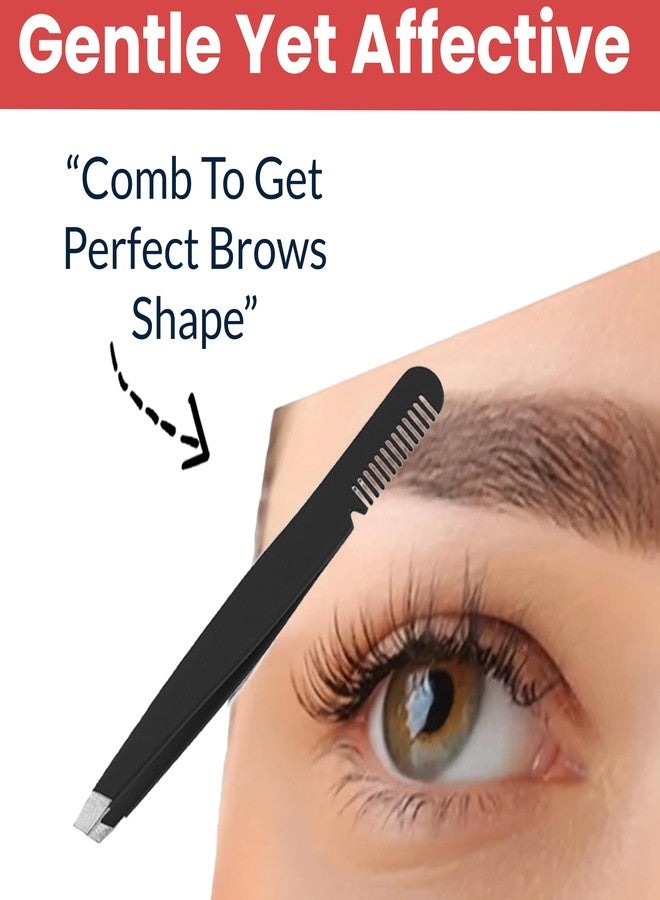 TEMPERIA (1pc) Eyebrow Tweezer for Hair Removal - Eye Brow Shaper Forceps for Women & Men - Plucker for Eyebrows, Ingrown Hair & Facial Hair - Eyebrow Grooming Tools (MN02) (HS347) - Image 3