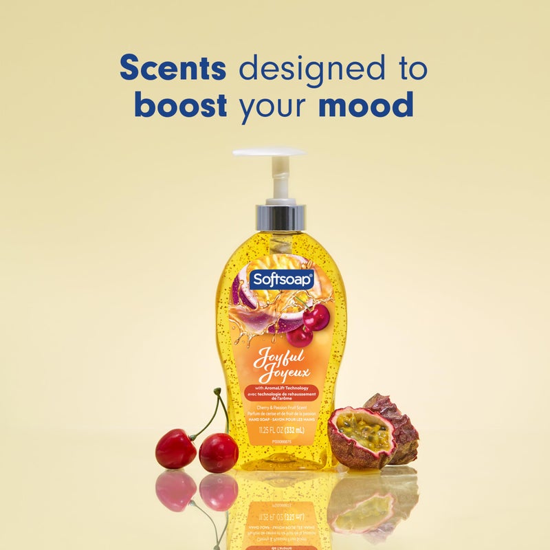 Softsoap Joyful Liquid Hand Soap, Paraben Free, pH Balanced, Cherry and Passion Fruit Scent, 11.25 fl oz Pump Bottle, 6 pack - Image 3