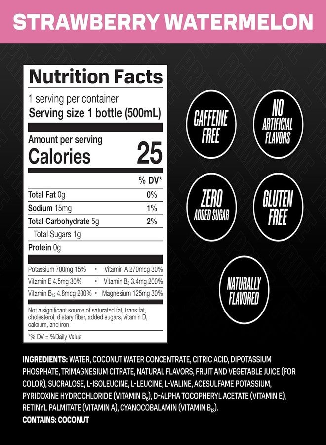 PRIME Hydration Drink, Strawberry Watermelon, Naturally Flavored, No Artificial Colors, 500ml (Product Of UK) From DECADENT - Image 2