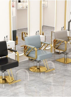 ETG ETG Gold Salon Chair, Hair Salon Chair with Upgraded Comfortable Cushion, 360°Swivel Black Salon Chair for Hair Stylist, Professional Styling Chair for Salon 83-97*50*45CM  - Image 2