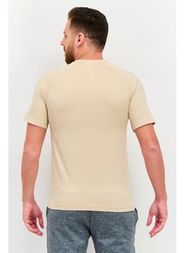 Legend Men Sportswear Fit Short Sleeves Training T-shirt, Beige  - Image 3