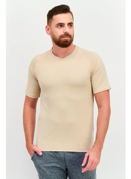Legend Men Sportswear Fit Short Sleeves Training T-shirt, Beige  - Image 1