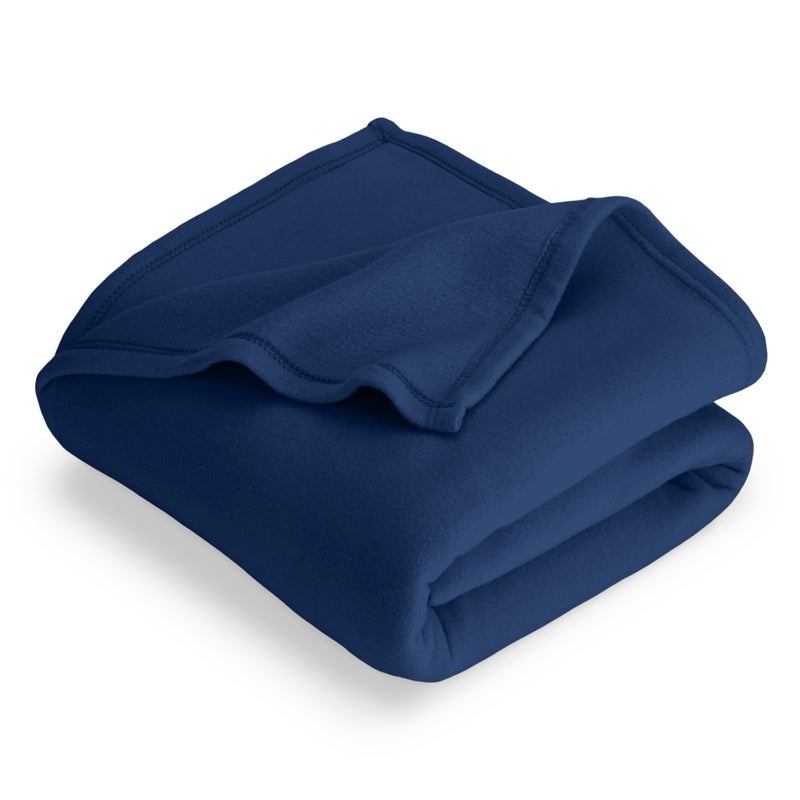 Bare Home Polar Fleece Blanket Extra Long Dark Blue Warm Cozy Premium Fleece Throw for Bed Sofa Camping Travel and Cold Nights Lightweight TwinTwin XL Dark Blue