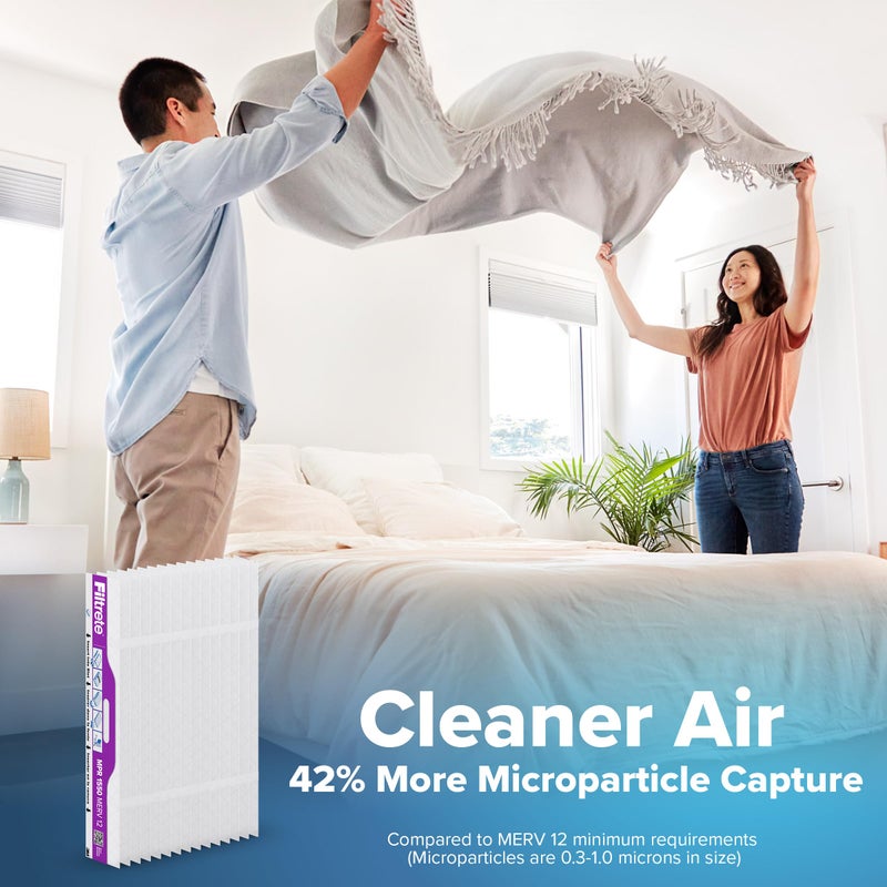 Filtrete 20x25x4 Refillable Air Filter Starter Kit, MPR 1550, MERV 12, 1 Reusable Air Filter Frame & 2 Air Filters, Fits Honeywell & Lennox, Allergen Bacteria & Virus, Actual size 19.88 x 24.62 x 4.25 - Image 2