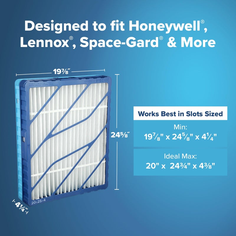 Filtrete 20x25x4 Refillable Air Filter Starter Kit, MPR 1550, MERV 12, 1 Reusable Air Filter Frame & 2 Air Filters, Fits Honeywell & Lennox, Allergen Bacteria & Virus, Actual size 19.88 x 24.62 x 4.25 - Image 4