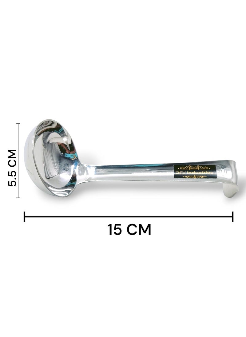 DEV INDUSTRIES - Dev Industries Ghee Tipri Stainless Steel Medium Spoon for GheeOil Ladle for Ghee DegchiPotJarContainer 15 cm Small 1 Pc 0 No - Image 1