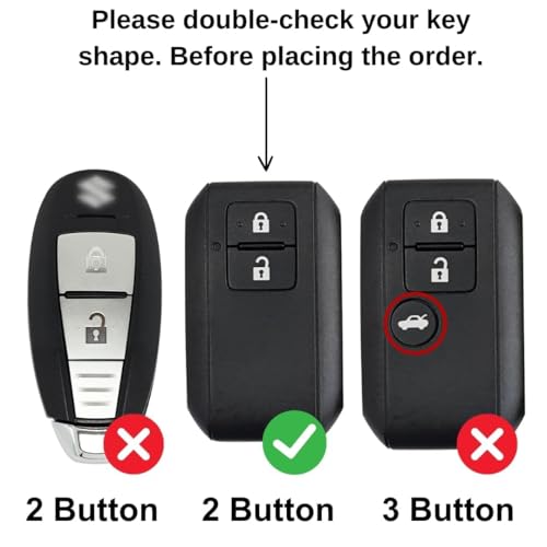 KEYCEPT Tristar Key Cover for Suzuki Swift, Dzire, Ertiga, Grand Vitara, Brezza, Fronx, Jimny, Ignis, Urban Cruiser, Rumion, Hyryder, E-Vitara 2 Button Smart Key with Keychain. (Type 2, Blue) - Image 2