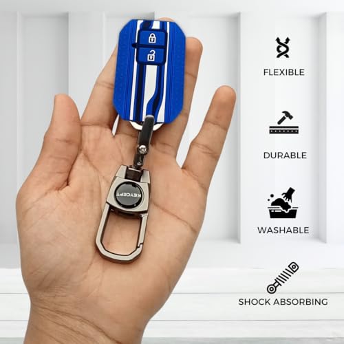 KEYCEPT Tristar Key Cover for Suzuki Swift, Dzire, Ertiga, Grand Vitara, Brezza, Fronx, Jimny, Ignis, Urban Cruiser, Rumion, Hyryder, E-Vitara 2 Button Smart Key with Keychain. (Type 2, Blue) - Image 5