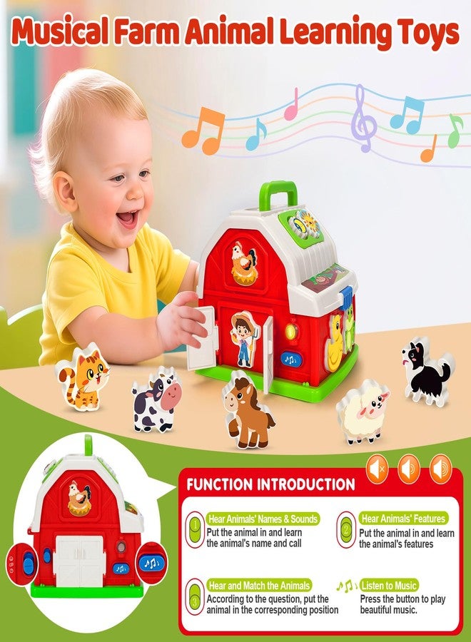 KIZZYEA Montessori Toys for 1 2 3 Year Old Boys Girls, Musical Barn Farm Animal set for Toddler, Shape Sorting Educational Toy for Baby 12-18 Month, Learning Fine Motor Skills, Christmas Birthday Easter Gifts - Image 4