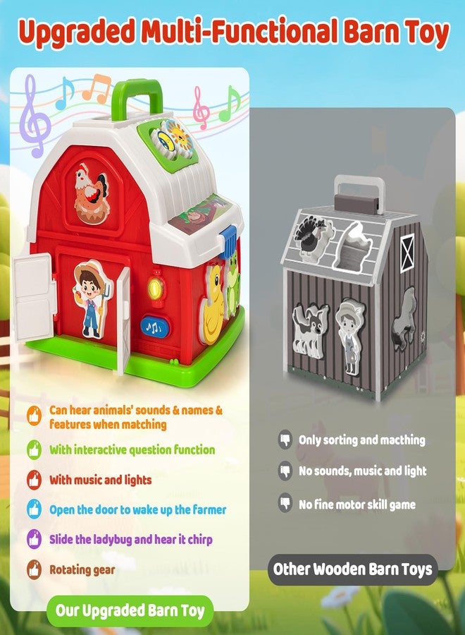 KIZZYEA Montessori Toys for 1 2 3 Year Old Boys Girls, Musical Barn Farm Animal set for Toddler, Shape Sorting Educational Toy for Baby 12-18 Month, Learning Fine Motor Skills, Christmas Birthday Easter Gifts - Image 5