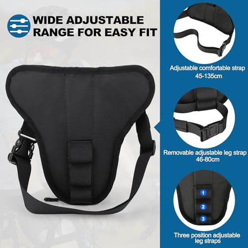 ISEYOU Thigh Bag, Motorcycle Leg Bag for Men Women, Drop Leg Bag with Removable Leg Straps, Multifunctional Gear Bags for Cycling Hiking Camping Fishing Travel Outdoor - Image 3