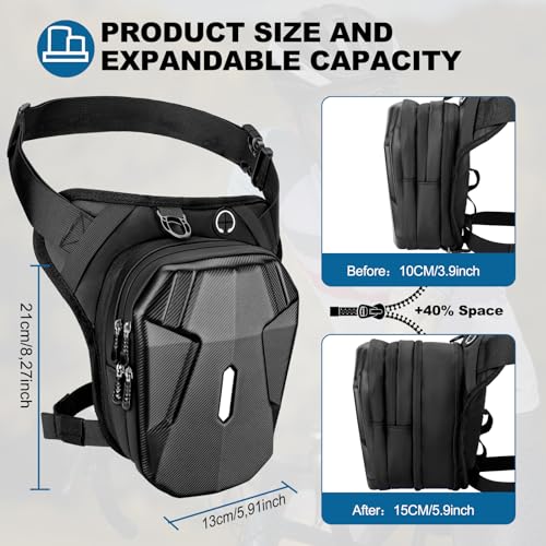 ISEYOU Thigh Bag, Motorcycle Leg Bag for Men Women, Drop Leg Bag with Removable Leg Straps, Multifunctional Gear Bags for Cycling Hiking Camping Fishing Travel Outdoor - Image 2