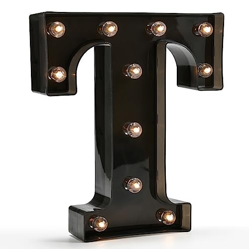 OYCBUZO Light Up Black Alphabet Marquee Letters Sign LED Marquee Number Lights Sign for Night Light Home Bar Christmas Lamp Birthday Party Wedding Decoration T