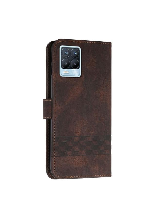 اس-توب جراب هاتف OPPO Realme 8 5G، جراب هاتف جلدي قابل للطي بملمس مكعب - Image 3