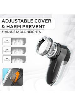 AMROAH 3 Shaving High Lint Remover Defuzzer for Clothes, Fabric Shaver Electric Trimmer Battery USB Rechargeable for Pilling Pills Clothing Sofa Couch Lint Ball Furniture Fuzz Blanket  - Image 3