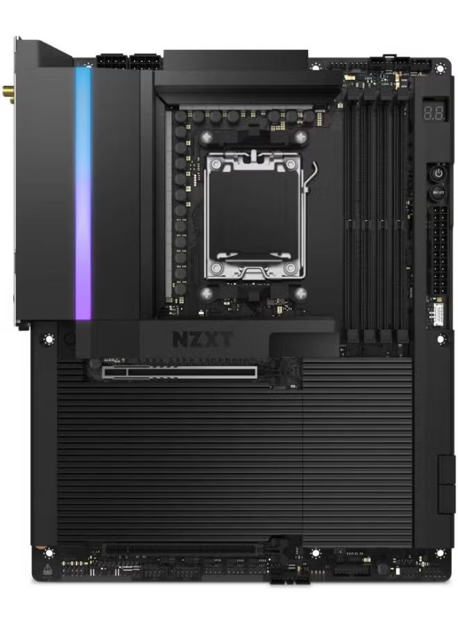 NZXT N9 X870E ATX AM5 Motherboard, AMD X870E Chipset, 4x DDR5, PCIe 5.0 x16, 4x M.2, WiFi 7, USB4, 5GbE LAN, Black (N9-X87XT-B1) - Image 1