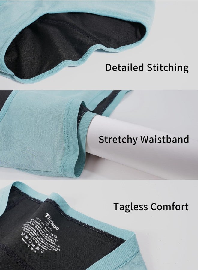 TIICHOO Period Underwear for Women Heavy Flow Soft Menstrual Panties Teens Ladies Leakproof Incontinence 5 Pack (1 Black/1 Light Grey/1 Burgundy/1 Rose Gold/1 Turquoise Green, Large - Image 5